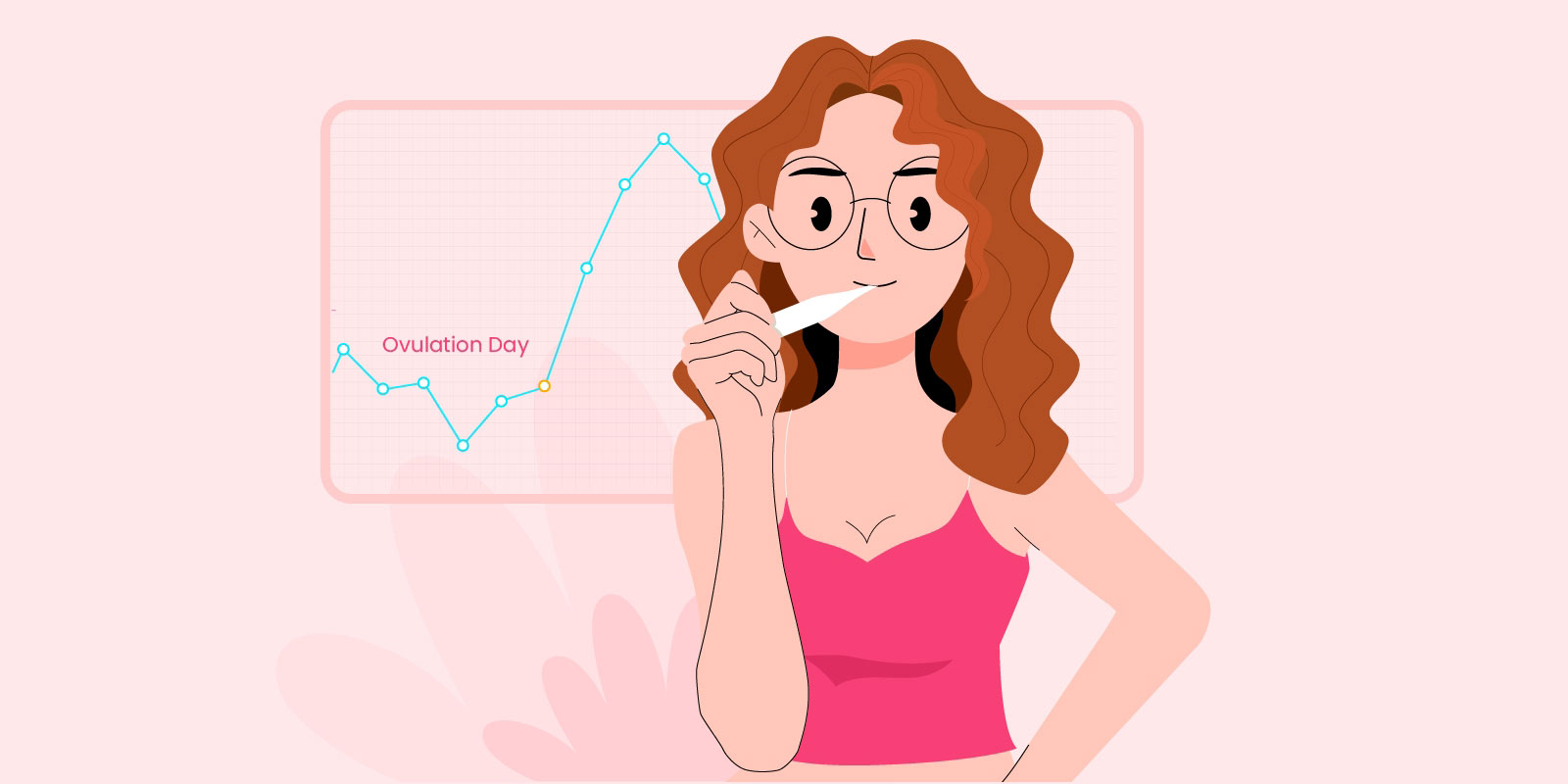 cartoon of a woman taking her BBT measurement